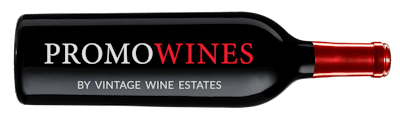 wine bottle with promo wines logo