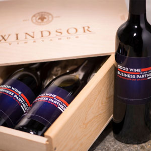 custom label wine in crate